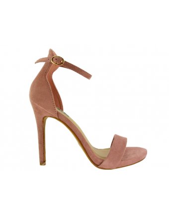 Ψηλοτάκουνα πέδιλα Refresh nude suede (64341)
