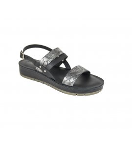 Fiore σανδάλια δερμάτινα black-croc (T75)