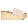 Πλατφόρμες Sedici δερμάτινες nude suede (11691)