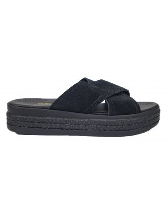 Πλατφόρμες Sedici δερμάτινες black suede(201005)