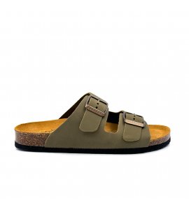PLACTON δερμάτινα σανδάλια kaki (180010 )