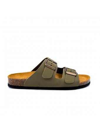 PLACTON δερμάτινα σανδάλια kaki (180010 )