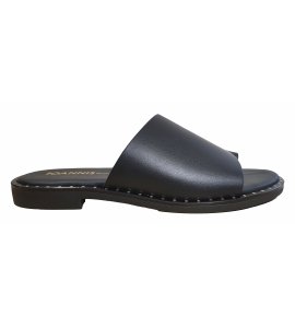 IOANNIS  δερμάτινα σανδάλια black (Β150)