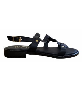 Σανδάλια Sedici δερμάτινα black (135-1084)