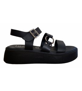 Πλατφόρμες Sedici δερμάτινες black (318-1190)