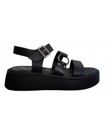 Πλατφόρμες Sedici δερμάτινες black (318-1190)